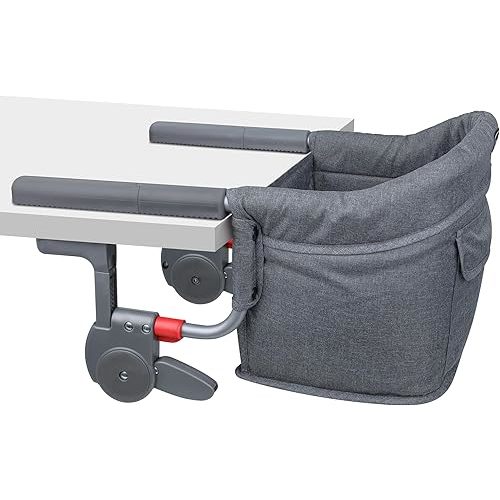 JOZZVE Premium Hook On High Chair, One-Pull Quick Install No Twisting, Heavy Duty Steel Frame, Safe Materials Clip on Table Chair, Portable Baby Feeding Chair with Storage Bag for Travel Home