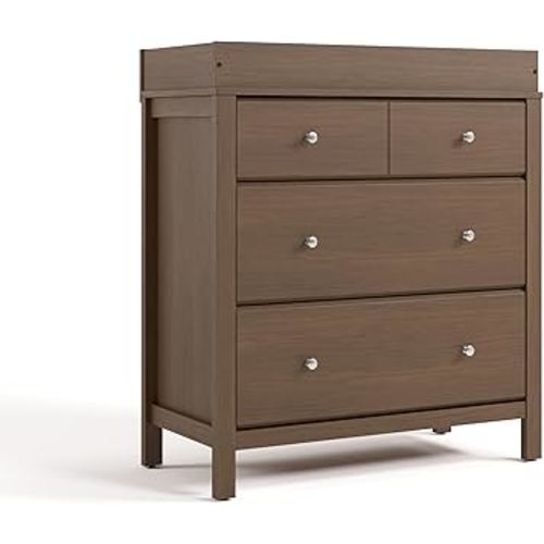 Storkcraft Horizon 3 Drawer Chest with Removable Changing Topper (Hazelnut) – GREENGUARD Gold Certified Nursery Dresser, Kids’ Storage Chest with Organizer, Durable and Stylish 3-Drawer Design
