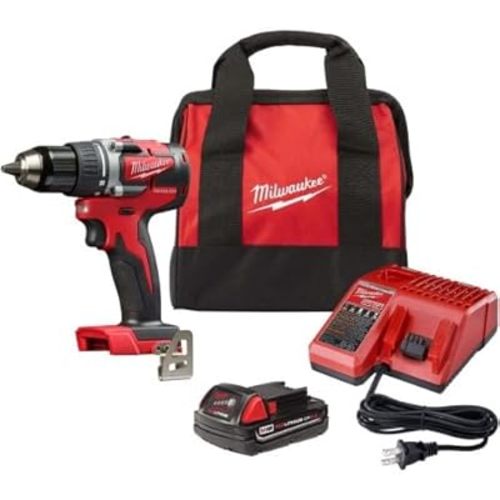 Milwaukee M18 18V Lithium-Ion 1/2 Inch Cordless Drill Driver Compact Kit 2606-21CT