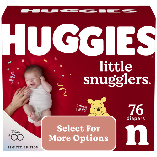 Huggies Little Snugglers Baby Diapers, Size Newborn, 76 Ct (Select for More Options)