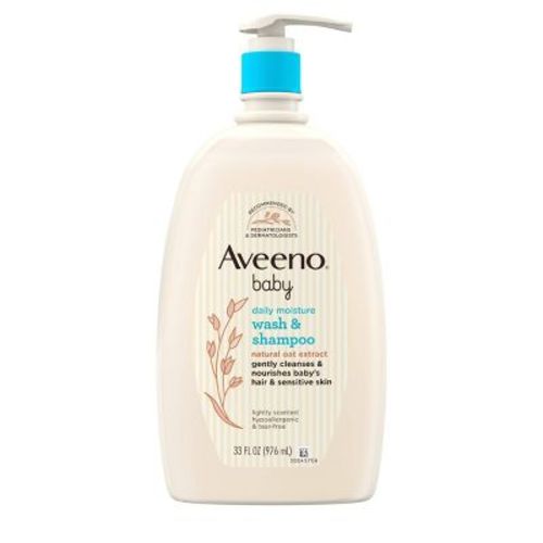 Aveeno Baby Gentle Wash & Shampoo with Natural Oat Extract For Sensitive Hair & Skin - Lightly Scented - 33 fl oz