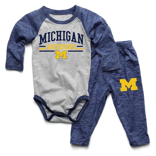 Wes and Willy Baby College Sports Fan Long Sleeve One Piece and Pant Set