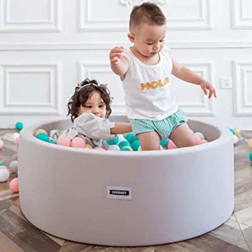LUGRAOT Foam Ball Pits for Toddlers and Babies, 35.4 in Soft Round Ball Pit, Ideal Gift for Your Baby, Balls NOT Included