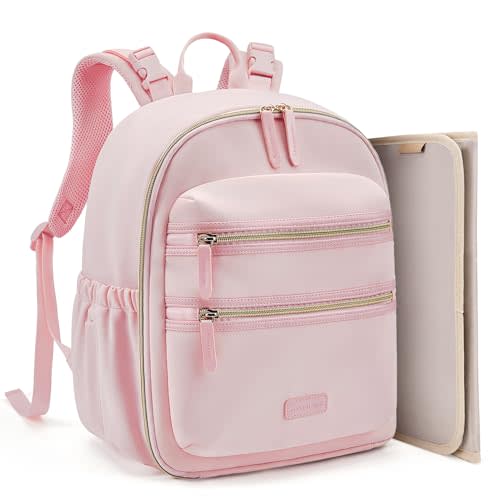 mommore Neoprene Diaper Bag Backpack Small Baby Bag Travel Mini Diaper Backpack for Newborn with Insulated Pockets, Stroller Straps