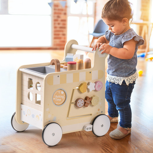 ROBUD Wooden 4 In 1 Activity Center Walker