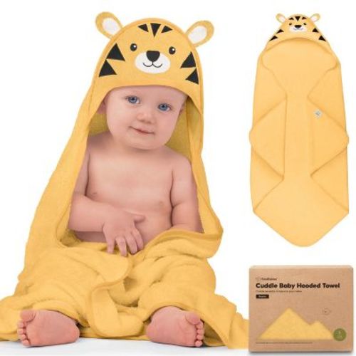 Keababies Cuddle Baby Hooded Towel, Organic Baby Bath Towel, Hooded Baby Towels, Baby Beach Towel For Newborn, Kids (lamb)