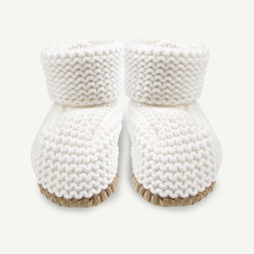Ivory Knit Baby Slippers