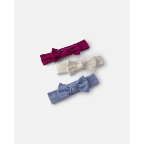 Baby Girl 3-Pack Bow Headwraps - Pink/Cream/Blue | Carter's
