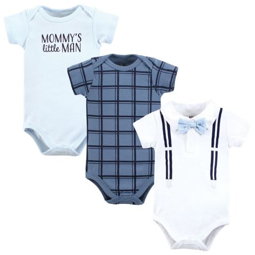 Hudson Baby Infant Boy Cotton Bodysuits, Mommys Little Man Polo, 6-9 Months