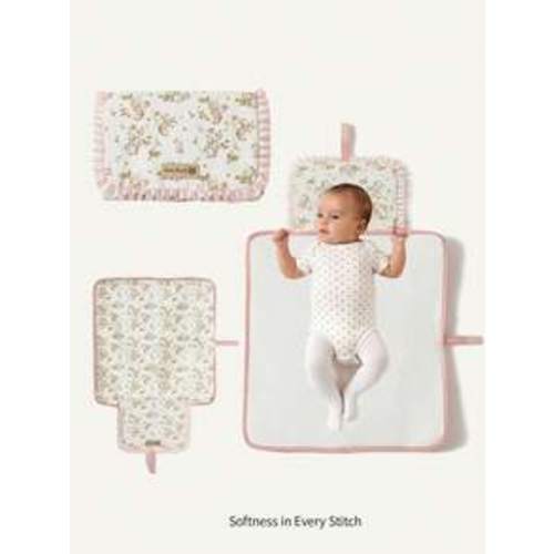 Cozy Pixies 1pc Floral Rabbit Adorable Ruffle Oxford Cloth Baby Diaper Pad, New Fashionable Convenient Baby Waterproof Changing Pad, Portable For Outdoor & Casual Use | SHEIN USA