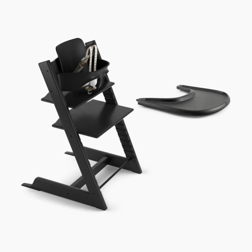 Stokke Tripp Trapp High Chair² + Tray Bundle - Black/Black