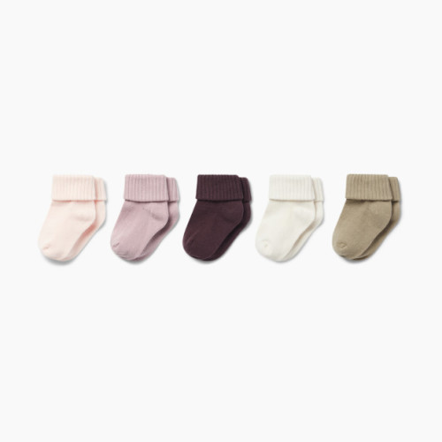 MORI Ribbed Socks 5 Pack - Berry Mix, 0 -6 M