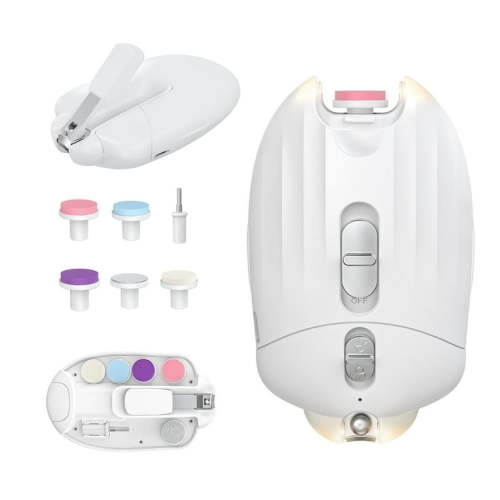 FEBFOXS Baby Nail Clipper Electric, Baby Nail Trimmer with Ligh, Nail File Manicure Set for Newborn Toddler and Adults