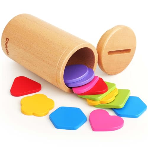 Richtim Montessori Toys for 1-3 Year Old: Color Sorting Wooden Drawer Box Toy for Toddlers, Object Permanence and Fine Motor Sensory Toy (One Size)