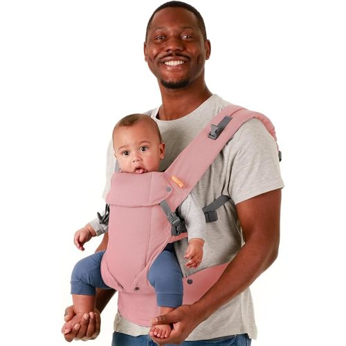 Beco Baby Carrier Gemini Newborn to Toddler - Front, Back and Hip Seat Carrier, Baby Carrier Backpack & Baby Front Carrier with Adjustable Seat, Ergonomic Baby Holder Carrier 7-35lbs (Pink Linen)
