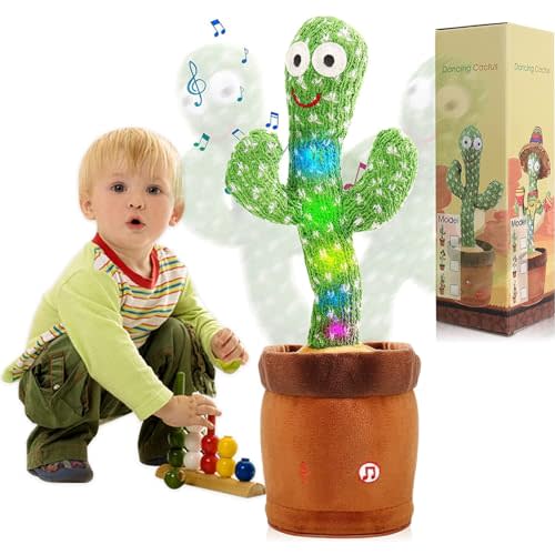 MIAODAM Dancing Cactus, Talking Cactus Repeats What You Say, Singing Cactus Toy 120 Pcs Songs for Baby Dancing Cactus Mimicking Toy Funny Toys