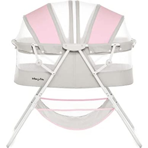 Dream On Me Karley Bassinet in Grey and Pink