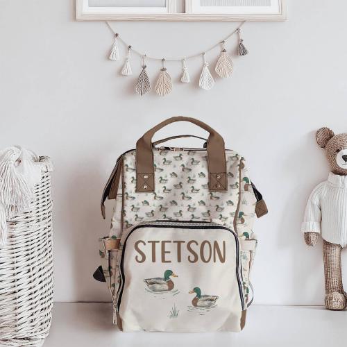 Duck Hunting Backpack, Mallard Duck Bag, Personalized Diaper Pack, Camo Baby Bag, Outdoor Adventure Gear, Wildlife Lover Gift