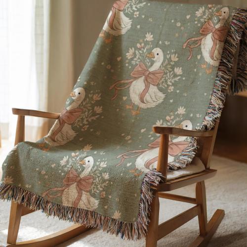 Vintage Goose Blanket, Farm Nursery Throw, Cottagecore Baby Blanket, Neutral Nursery Decor, Farmhouse Baby Gift