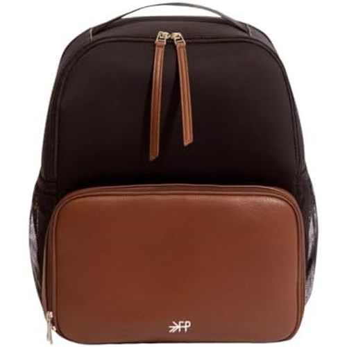 Freshly Picked Breast Pump Backpack, Wipeable Vegan Leather and Neoprene Breast Pump Bag, Fits Spectra S1 and S2, 3-Compartment, 8-Pocket