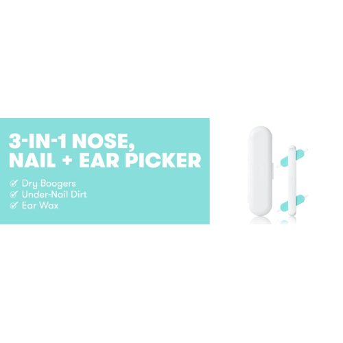 Frida Baby 3-in-1 Nose, Nail + Ear Picker by Frida Baby the Makers of NoseFrida the SnotSucker, Safely Clean Baby's Boogers, Ear Wax & More