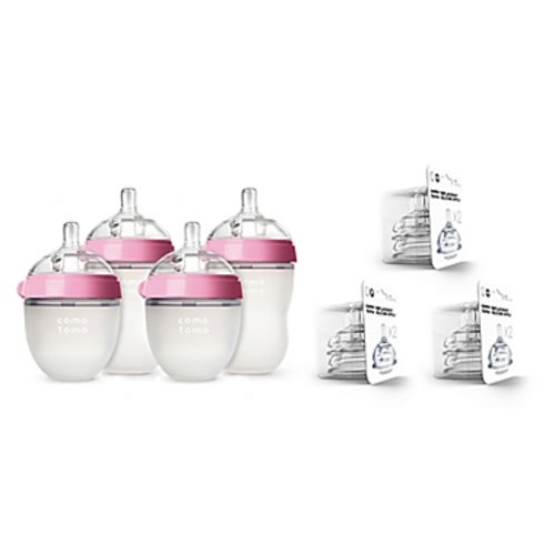 comotomo® 7-Piece Baby Bottle Gift Set in Pink