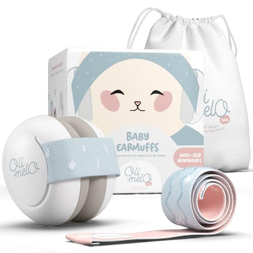 Oli-Melo Baby Ear Muffs Noise Protection : Noise Cancelling Headphones up to 34 dB ANSI certified - Adjustable non-slip headbands - Ear Protection for babies, Infant earmuffs & Newborn up to 36 months