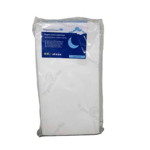 Organic Dream Organic Cotton Lightweight Crib Mattress, White, Standard (52x28x5)