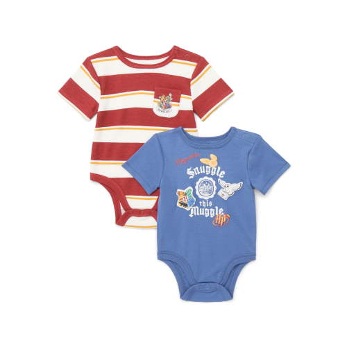 Character Baby Gender Neutral Bodysuits, 2-Pack, Sizes 0/3 Months-24 Months