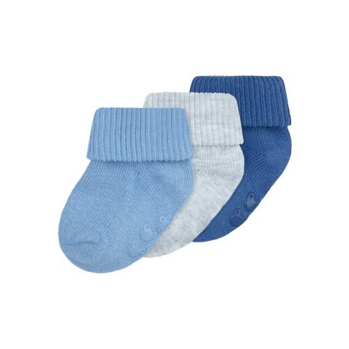 Medium Blue Underworks Infant Cotton Turnover Socks 3 Pack | Best&Less™ Online