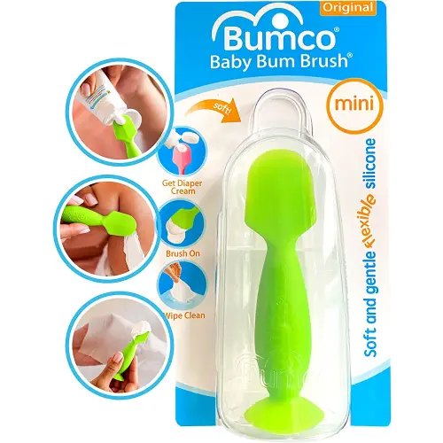 Bumco Mini Diaper Cream Spatula with Case - BPA-Free Butt Spatula Baby, Soft & Flexible Diaper Spatula, Diaper Cream Applicator, Mom-Invented Baby Must Haves, Diaper Bag Essentials, Butt Paste Spatula