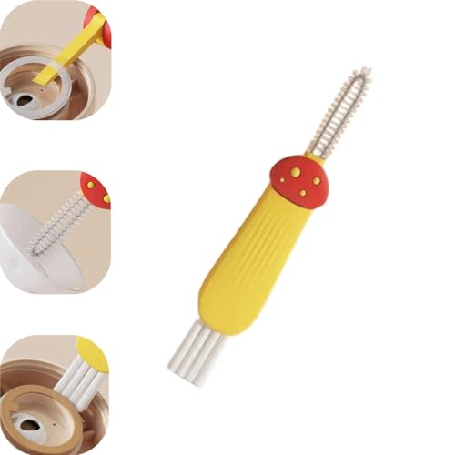 3 in 1 Cup Lid Cleaning Brush, 2024 New Crevice Cleaning Brush Set for Baby Bottle Gap Tight Spaces Cup, 3 in 1 Multifunctional Cleaning Brush Portable Cup Lid Cleaner with Brush(B)