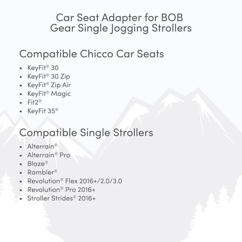 BOB Gear Single Jogging Stroller Adapter for Chicco Infant Car Seats