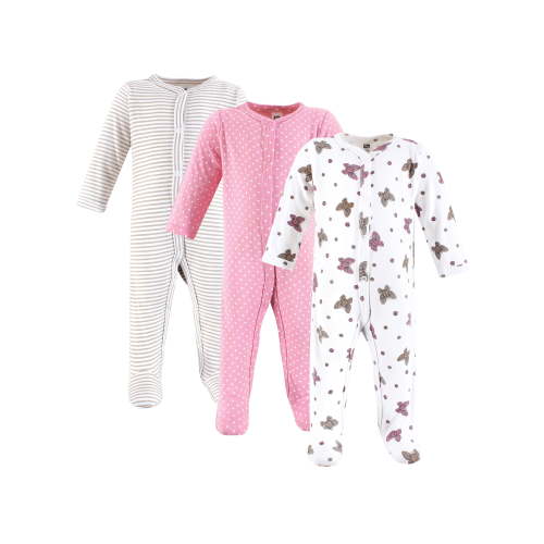 Hudson Baby Long Sleeve Sleep and Play, 3-Pack, Newborn-9 Months
