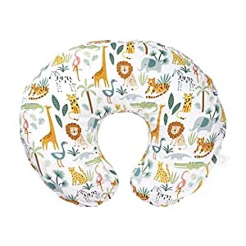 Boppy Nursing Pillow Original Support, Colorful Wildlife, Ergonomic Nursing Essentials for Bottle and Breastfeeding, Firm Fiber Fill, with Removable Nursing Pillow Cover, Machine Washable