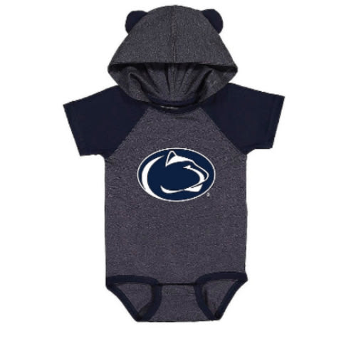 Penn State Hooded Baby Onesie with Ears Nittany Lions (PSU)