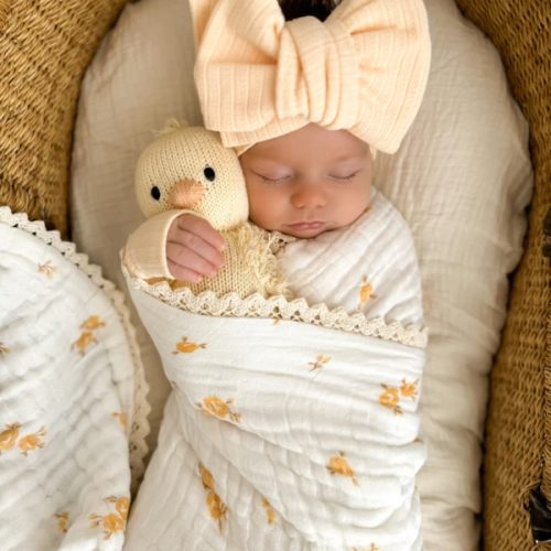 Gauze Lace Blanket | Yellow Tiny Floral