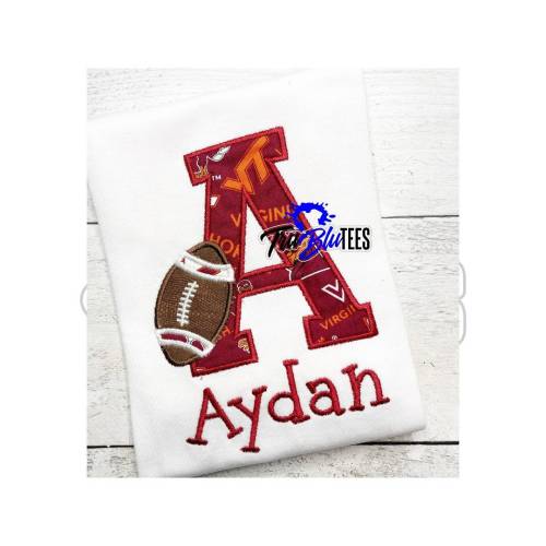 Virginia Tech Football w/ Initial Shirt for Kids | Daddy's Football Buddy | Kids Football Shirt | Infant Football Fan