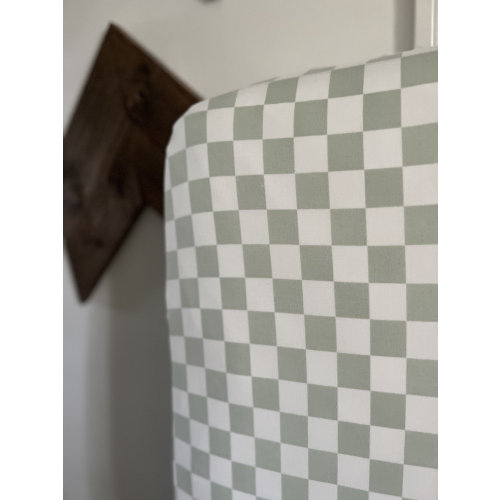Light Green Super Soft & Stretchy Checkered Fitted Crib Sheet