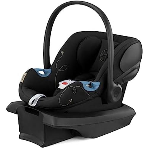 Cybex Aton G Infant Car Seat with Linear Side-Impact Protection, 11-Position Adjustable Headrest, in-Shell Ventilation, Easy-in Buckle and Secure Safelock Base, Moon Black