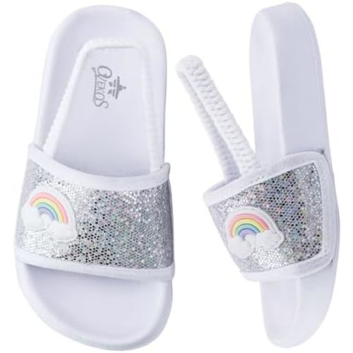 Kids Flip Flops Sandals Toddler Boys Girls Sequin Slides Shower Beach Pool Shoes Slip on Summer Slippers with Back Strap