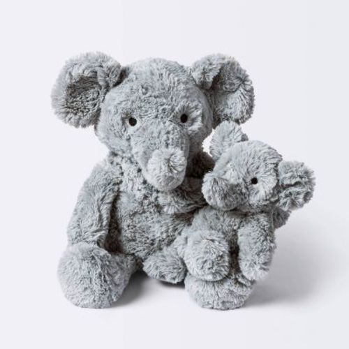 Elephant Plush Animal With Mini Plush - Gray - 2pk - Cloud Island™
