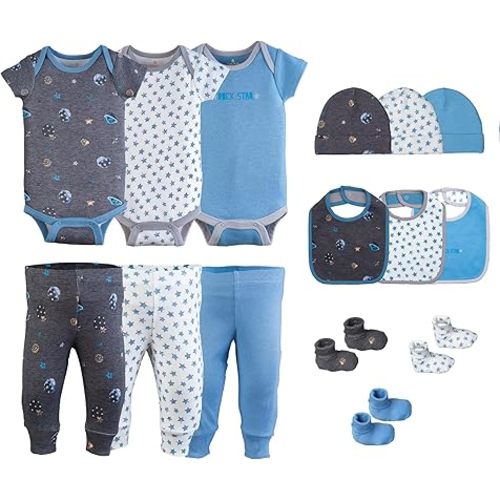 Newborn Clothes & Accessories Set - Layette Gift Set for Baby Boys, Baby Girl Clothes, Fits 3 to 6 Months