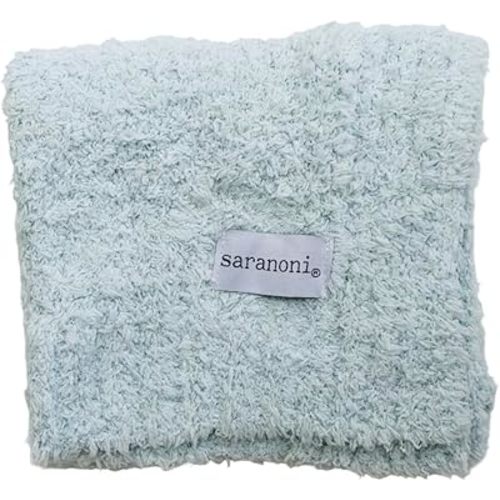 SARANONI Bamboni Luxury Baby Blanket, Breathable & Soft Plush for Infant Boys & Girls (Sky Blue, Mini 15” x 20”)