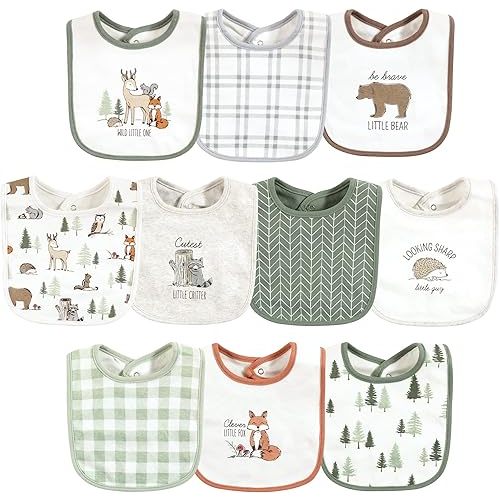 Hudson Baby Unisex BabyCotton Bibs