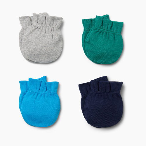 Small Story 4 Pack Mittens - Green/Blue, 0-6 M