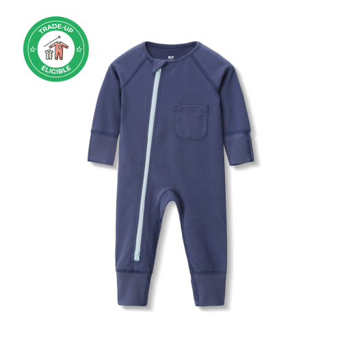 Organic Blueberry Zip Romper | Baby Sleeper | Our Little Treasures