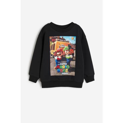 OVERSIZED PRINTED SWEATSHIRT - Black Super Mario, 3/4T