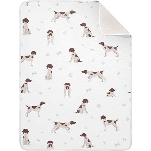 Swaddle Blanket German Shorthaired Pointer Cotton for Infants, Receiving Lightweight Soft Swaddling for Crib, Stroller, Nursery, 30X40 in