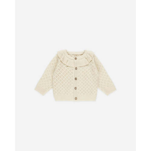 Ruffle Collar Cardigan || Natural